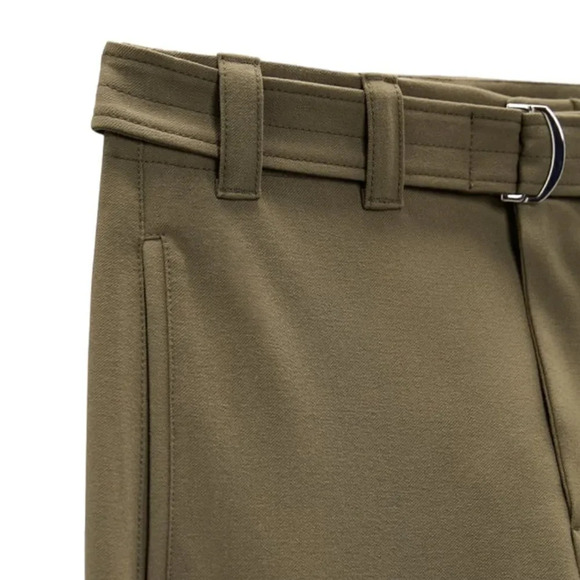 ZARA | Khaki | CULOTTES WITH BELT - Picture 4 of 11